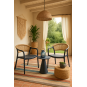 4 Sillones ibiza, apilable, tratamiento anti uv, polipropileno gris oscuro, cuerda natural - 4 unidades