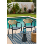 4 Sillones ibiza, apilable, tratamiento anti uv, polipropileno gris oscuro, cuerda natural - 4 unidades