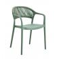 4 Sillones ibiza, apilable, tratamiento anti uv, polipropileno y cuerda verde claro - 4 unidades