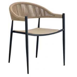 4 Sillones timor, metal, polipropileno y cuerda de color natural - 4 unidades