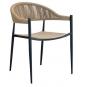 4 Sillones timor, metal, polipropileno y cuerda de color natural - 4 unidades