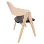 2 Sillones jarsy, madera de hevea, natural, similpiel negra - 2 unidades