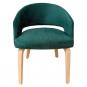 2 Sillones viseu, contrachapado de madera de hevea, natural, velvet verde oscuro - 2 unidades