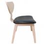 2 Sillas dublin, contrachapado de madera de hevea, natural, similpiel negra - 2 unidades