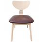 2 Sillas dublin, contrachapado de madera de hevea, natural, similpiel marrón - 2 unidades