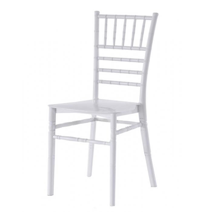 4 Sillas chiavari 28, apilable, polipropileno blanco - 4 unidades