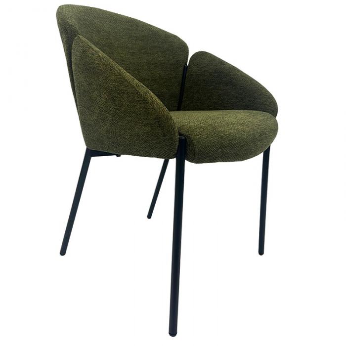 2 Sillones giorgio, metal, tapizado chenilla verde bosque - 2 unidades