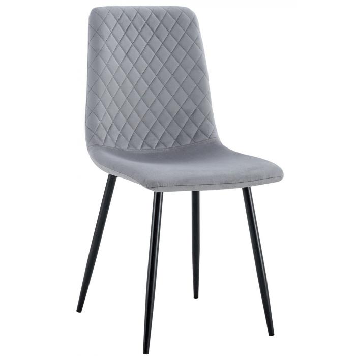 4 Sillas lucia new, metal, tapizado velvet gris oscuro - 4 unidades