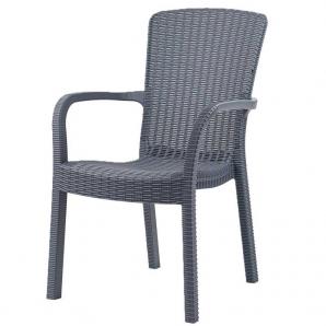 4 Sillones aruba, apilable, polipropileno gris - 4 unidades