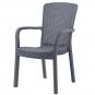4 Sillones aruba, apilable, polipropileno gris - 4 unidades