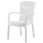 4 Sillones aruba, apilable, polipropileno blanco - 4 unidades