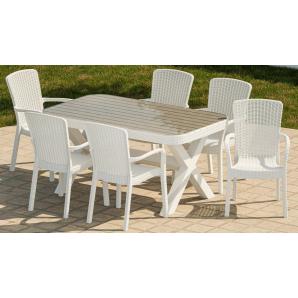 4 Sillones aruba, apilable, polipropileno blanco - 4 unidades