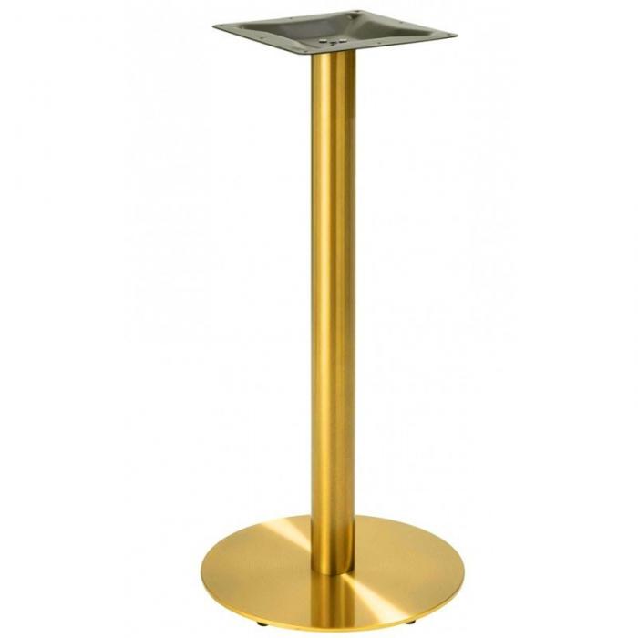 2 Bases de mesa bombay 110do, acero inoxidable, dorada, base de acero de 8 mm. 45 cms de diámetro, altura 110 cms - 2 unidades