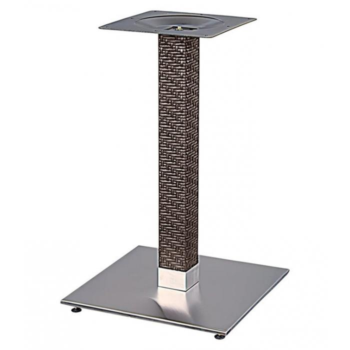 2 Bases de mesa olby 72, columna revestida, base de acero de 8 mm. 45 x 45 cm, altura 72 cms - 2 unidades