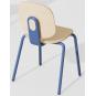 4 Sillas colmar, apilable, azul, contrachapado revestido con hpl, color natural - 4 unidades
