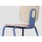 4 Sillas colmar, apilable, azul, contrachapado revestido con hpl, color natural - 4 unidades