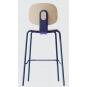 4 Taburetes colmar, apilable, azul, contrachapado revestido con hpl, color natural - 4 unidades