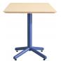 Mesa colmar, alta, azul, tapa de contrachapado revestido con hpl, color natural, 70 x 70 cms