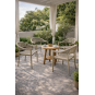 4 Sillones cannes, apilable, aluminio, asiento y respaldo de cuerda beige - 4 unidades