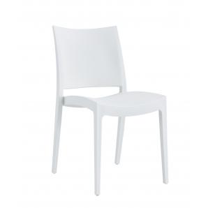 4 Sillas capri, apilable, tratamiento anti uv, polipropileno blanco - 4 unidades
