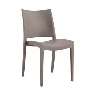 4 Sillas capri, apilable, tratamiento anti uv, polipropileno tórtora - 4 unidades