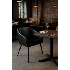 2 Sillones pelayo, metal, similpiel vintage negra - 2 unidades