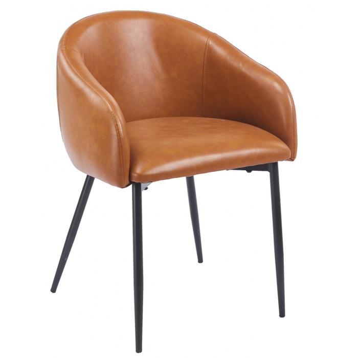 2 Sillones pelayo, metal, similpiel vintage marrón - 2 unidades