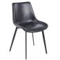 4 Sillas madrigal, metal, similpiel vintage negra - 4 unidades