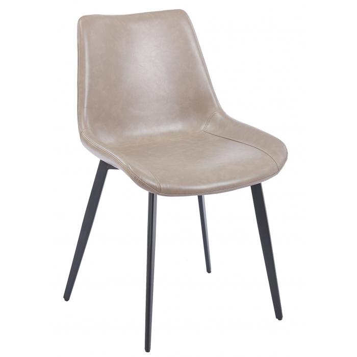 4 Sillas madrigal, metal, similpiel vintage gris - 4 unidades