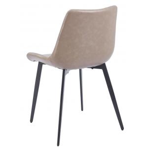 4 Sillas madrigal, metal, similpiel vintage gris - 4 unidades
