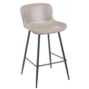 4 Taburetes samper, metal, similpiel vintage gris - 4 unidades