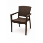 4 Sillones larry, apilable, polipropileno marrón chocolate - 4 unidades