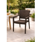 4 Sillones larry, apilable, polipropileno marrón chocolate - 4 unidades