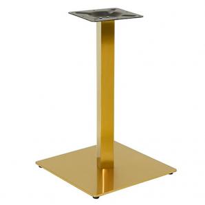 2 Bases de mesa trocadero 72do, acero inoxidable, dorada, base de acero de 8 mm. 45 x 45 cms, altura 72 cms - 2 unidades