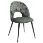 2 Sillas orquidea, metal, tapizado velvet gris con respaldo floral a juego - 2 unidades