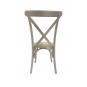 2 Sillas cross sx, madera de haya, blanca, asiento de ratán - 2 unidades