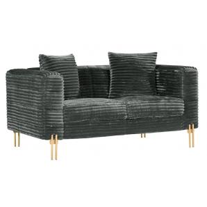 Sofá larios, 2 plazas, tejido corduroy gris