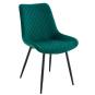 4 Sillas felicia, metal, tapizado velvet verde oscuro - 4 unidades