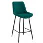 2 Taburetes felicio, metal, tapizado velvet verde oscuro - 2 unidades