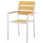 4 Sillones garibaldi, apilable, metal blanco, polywood amarillo - 4 unidades