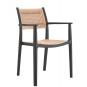 4 Sillones alvor 97, apilable, polipropileno negro y beige - 4 unidades