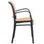 4 Sillones funchal 97, apilable, polipropileno negro y beige - 4 unidades