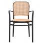4 Sillones funchal 97, apilable, polipropileno negro y beige - 4 unidades