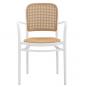 4 Sillones funchal 97, apilable, polipropileno blanco y beige - 4 unidades