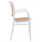 4 Sillones funchal 97, apilable, polipropileno blanco y beige - 4 unidades