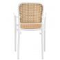 4 Sillones funchal 97, apilable, polipropileno blanco y beige - 4 unidades