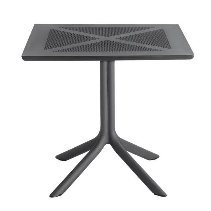 Mesa jávea 97, polipropileno negro, 80 x 80 cms