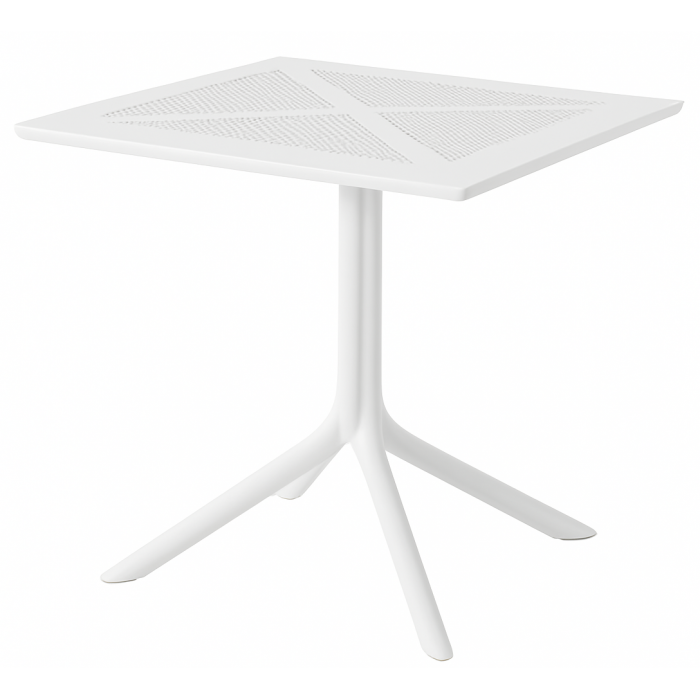 Mesa jávea 97, polipropileno blanco, 80 x 80 cms