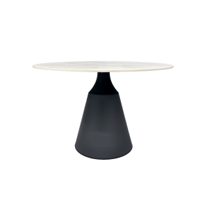 Mesa naida, metal, tapa de cerámica, 120 cms de diámetro