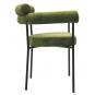 4 Sillones cervantes, metal, tapizado tejido bouclé verde oscuro - 4 unidades